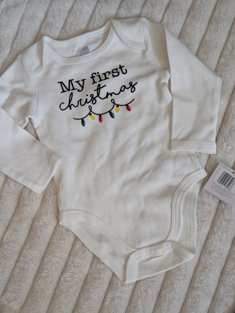 Organic Cotton "My First Christmas" Bodysuit 6-12 Months